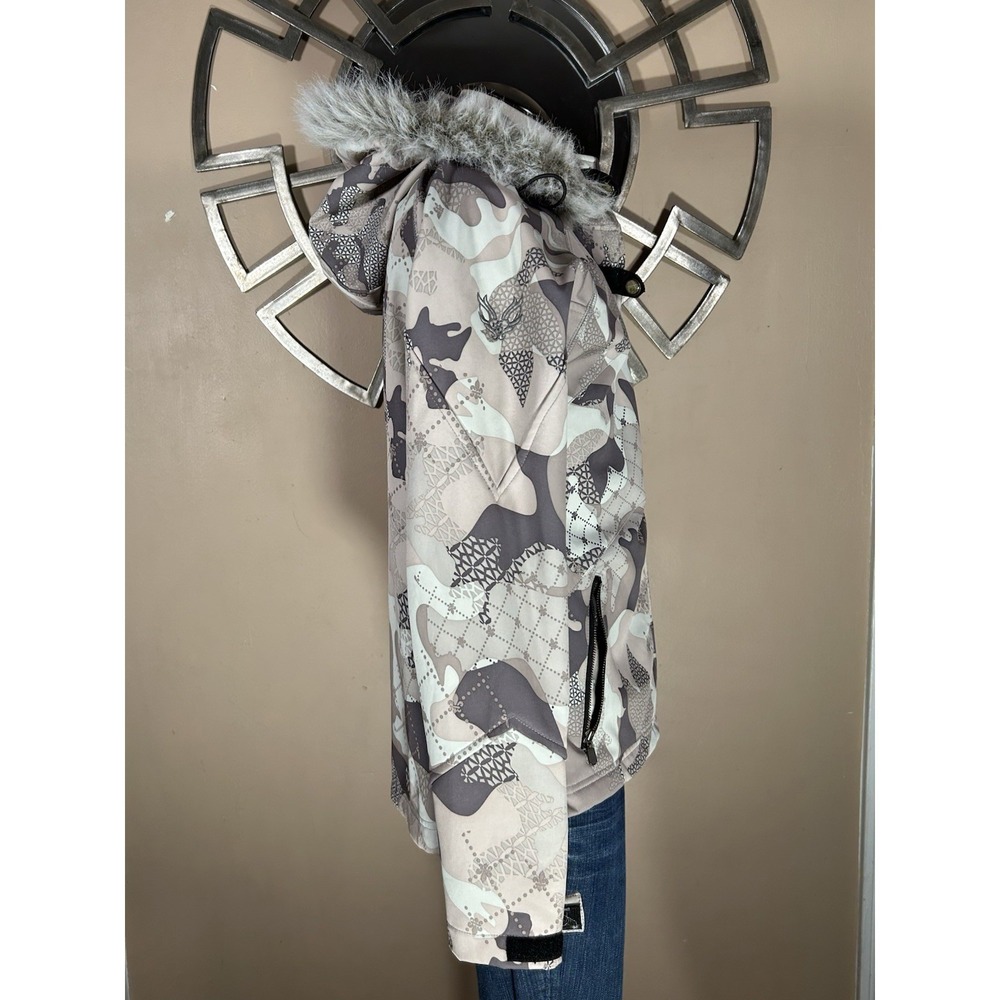 TRIPLE NICKEL 555 Gray Warm SOFT SHELL CAMO SKI JACKET Snowboard Coat Women's M - Picture 5 of 11